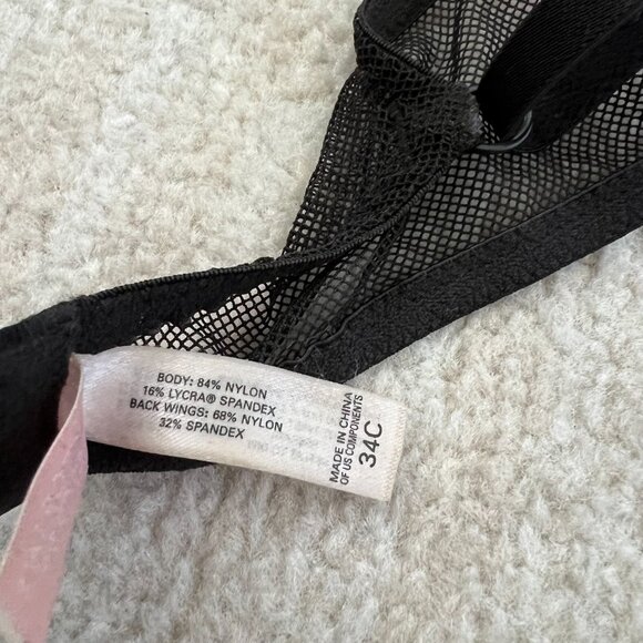 Vintage Y2K 2002 Victoria’s Secret Black Lace Bra 34C - Picture 6 of 7